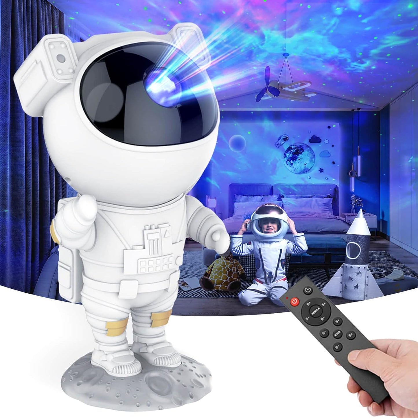 Astronaut Galaxy Projector - Star Projector, Remote Control Spaceman Night Light with Timer, for Gaming Room, Gift for Kids Adults for Bedroom, Christmas, Birthdays, Valentine's Day
