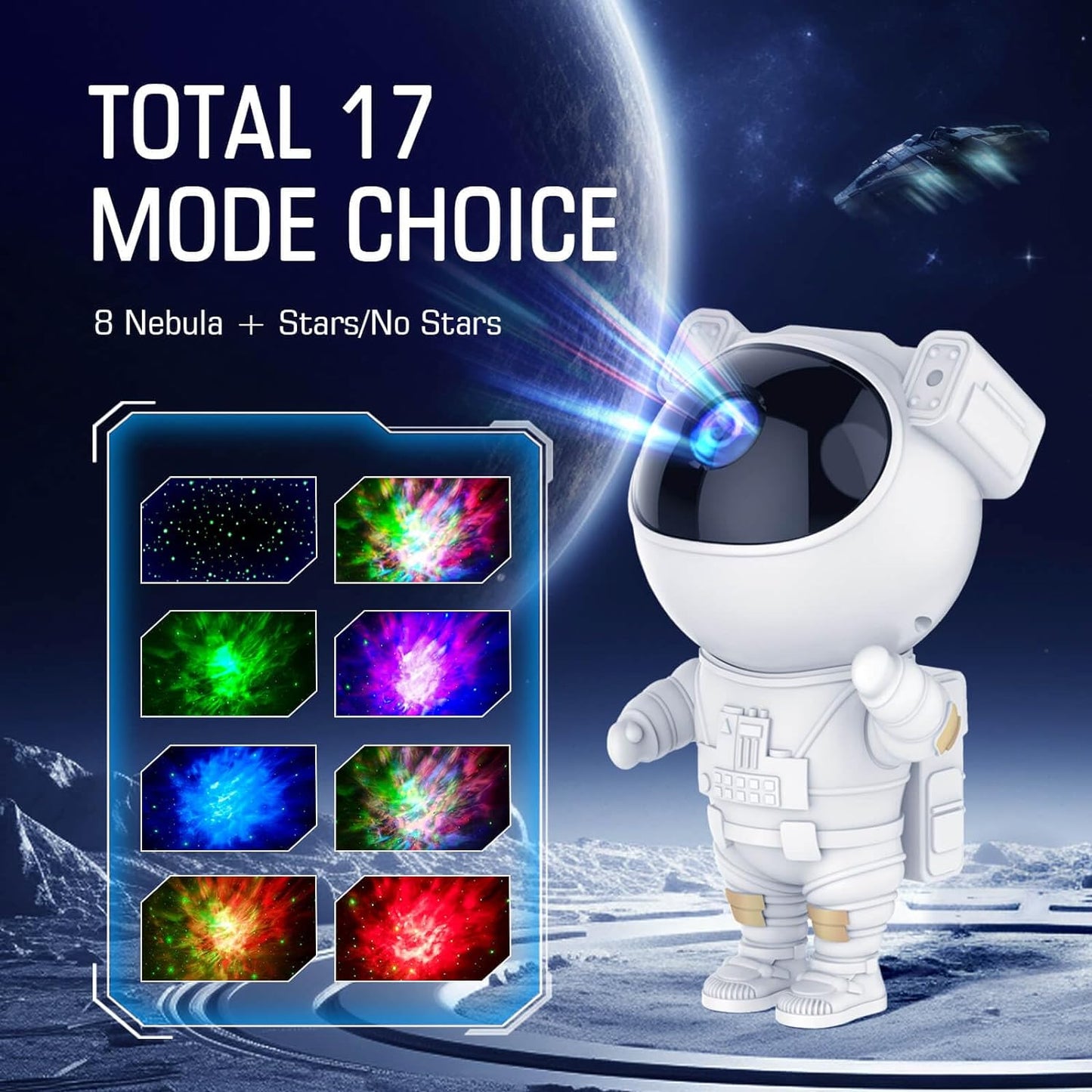 Astronaut Galaxy Projector - Star Projector, Remote Control Spaceman Night Light with Timer, for Gaming Room, Gift for Kids Adults for Bedroom, Christmas, Birthdays, Valentine's Day
